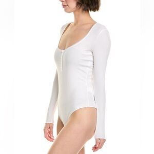 NWT 🤍 WOLFORD 
Henley String Bodysuit White Long Sleeve Bodysuit